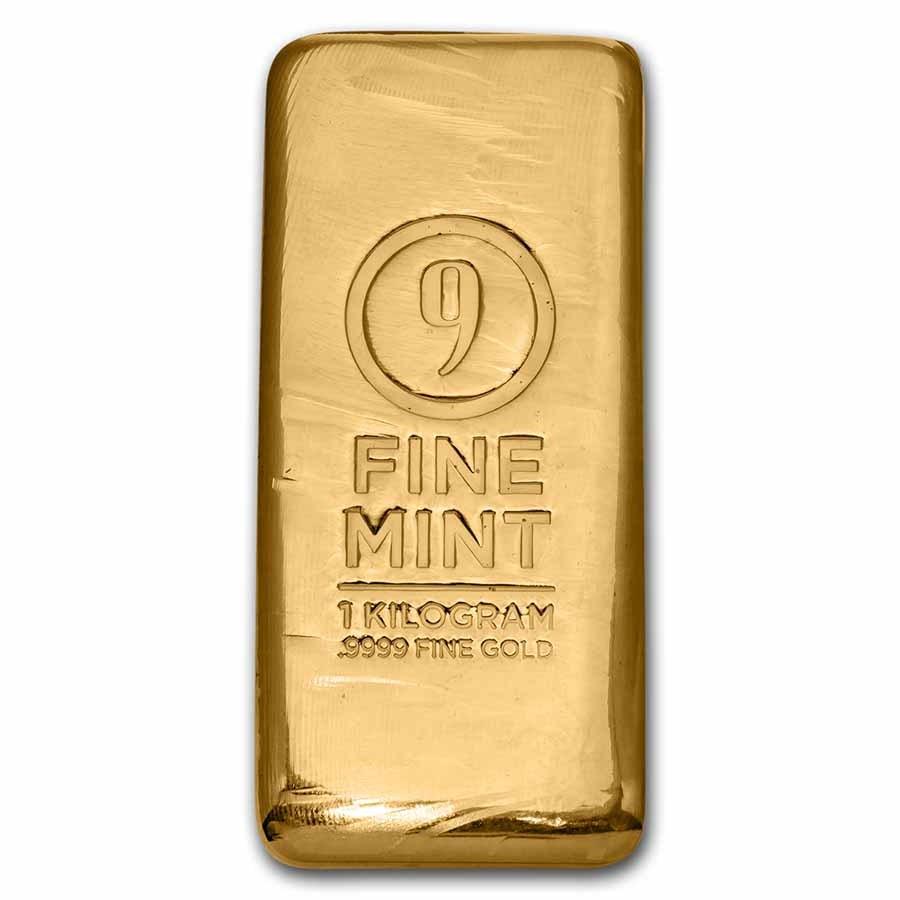 1 Kilo Cast-Poured Gold Bar - 9Fine Mint - Jewellery & Gold Store