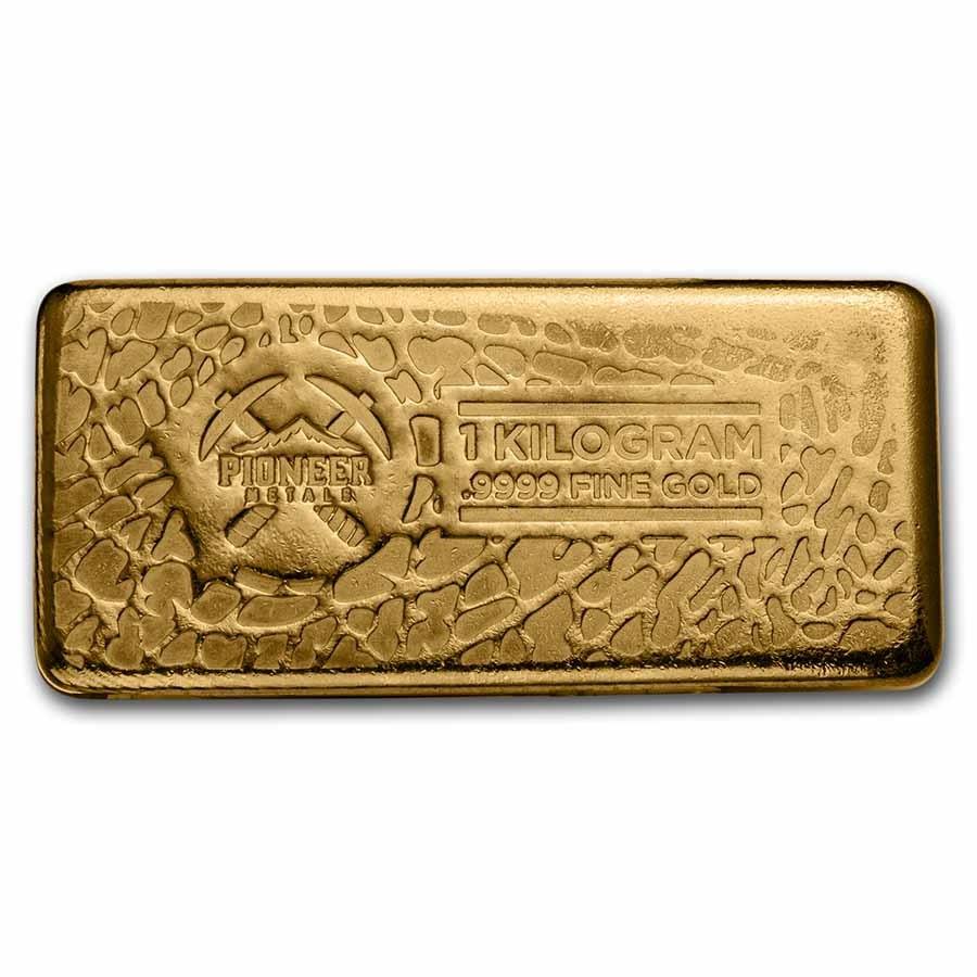 1 kilo Cast-Poured Gold Bar - Pioneer - Jewellery & Gold Store