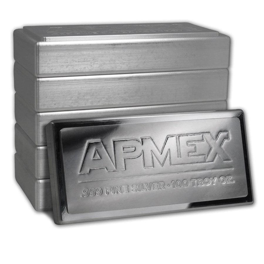 100 oz Silver Bar - APMEX (Stackable) - Jewellery & Gold Store