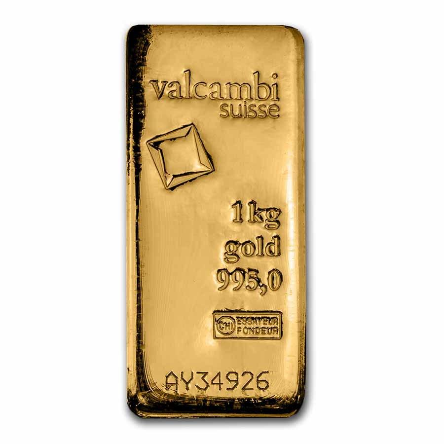 1000 gram Kilo Gold Bar - Valcambi (.995 Purity, Cast w/Assay) - Jewellery & Gold Store