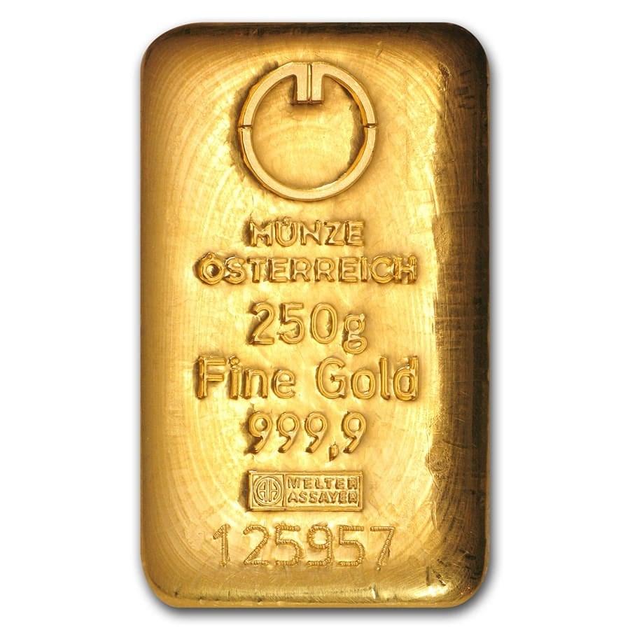 250 gram Gold Bar - Austrian Mint (Cast) - Jewellery & Gold Store