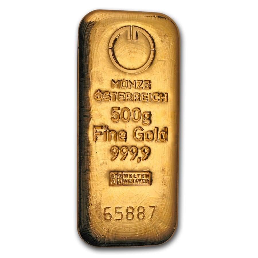 500 gram Gold Bar - Austrian Mint (Cast) - Jewellery & Gold Store