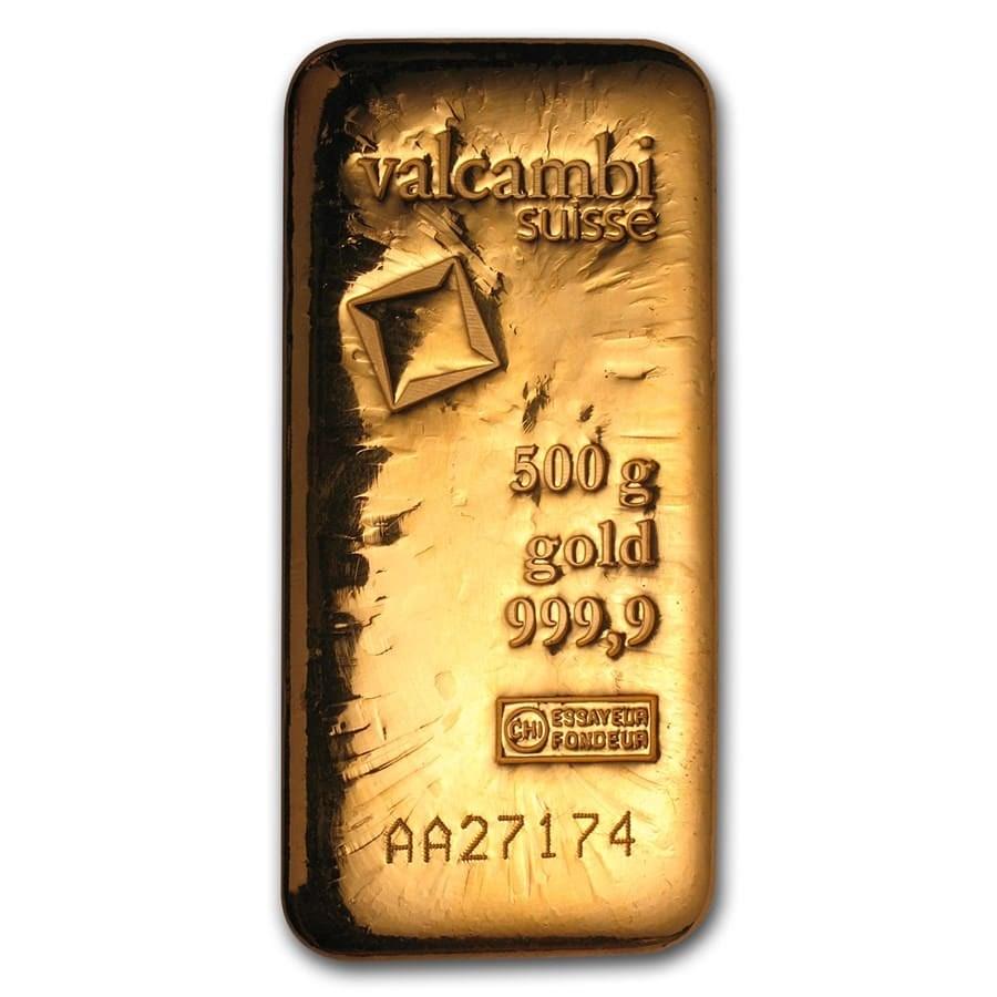 500 gram Gold Bar - Valcambi (Cast/Poured w/Assay) - Jewellery & Gold Store