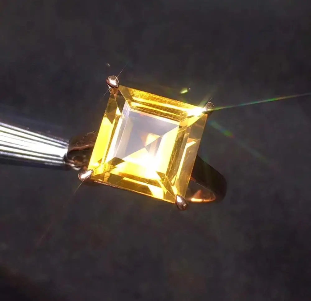 Ring 18K Gold 4.06ct Citrine Diamonds Anniversary Female's