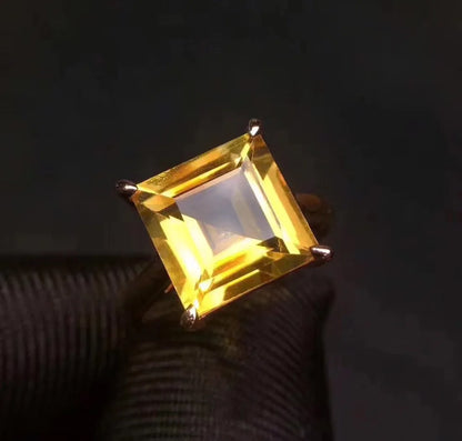 Ring 18K Gold 4.06ct Citrine Diamonds Anniversary Female's