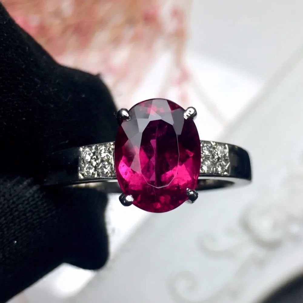 Ring Pt900 Platinum 2.91ct Brazil Tourmaline Natural Female's