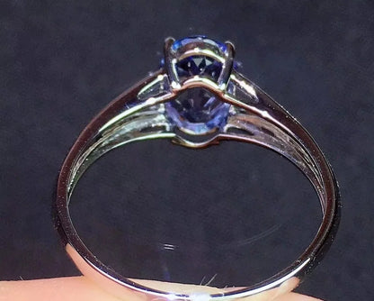 Ring 18K Gold 1.6ct Tanzanite Gemstones Diamonds Female Anniversary