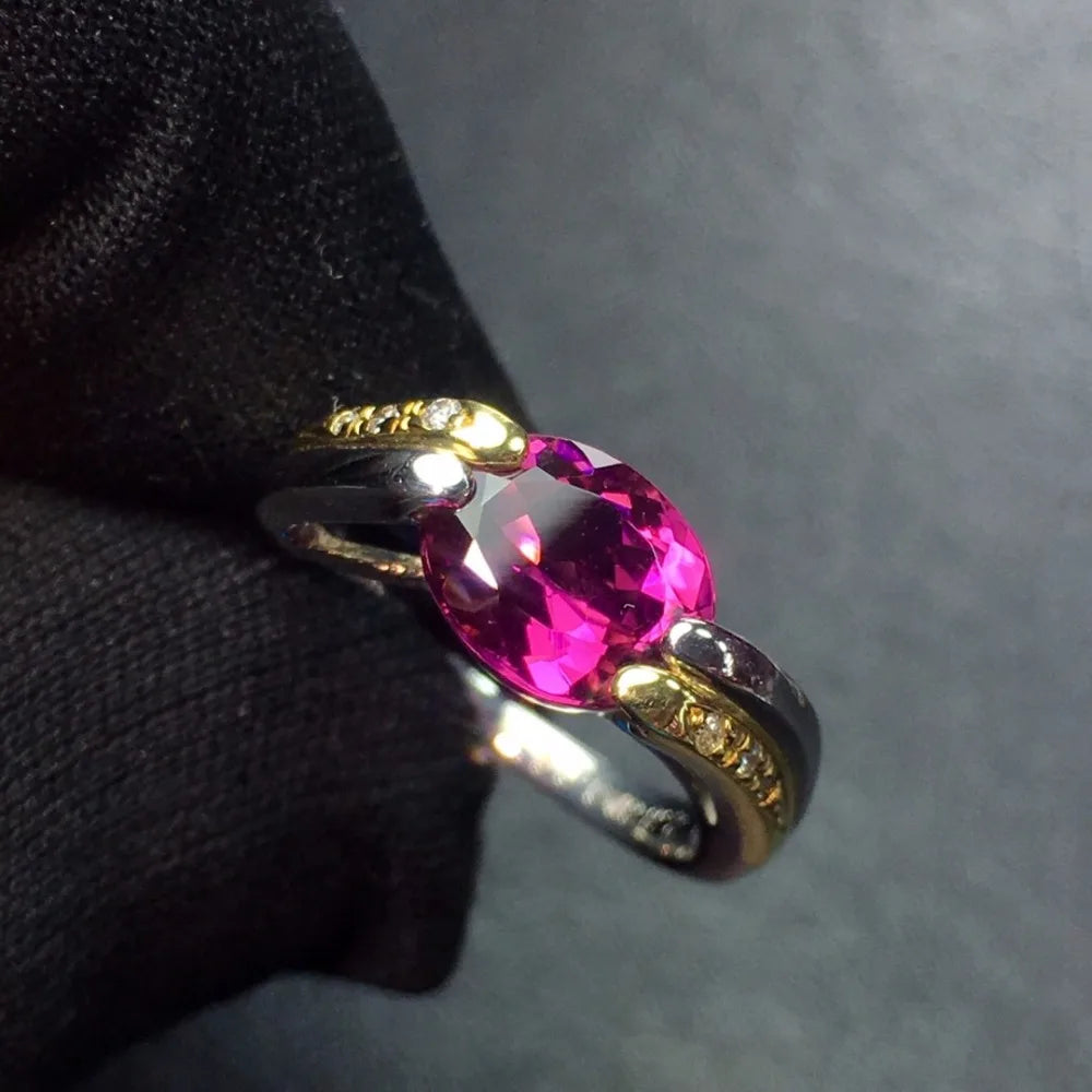 Ring Pt900 Platinum 2.33ct Red Garnet Natural Female's