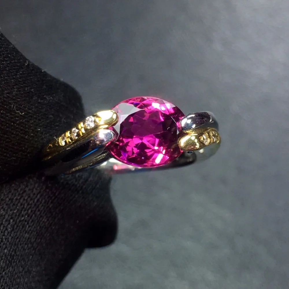 Ring Pt900 Platinum 2.33ct Red Garnet Natural Female's