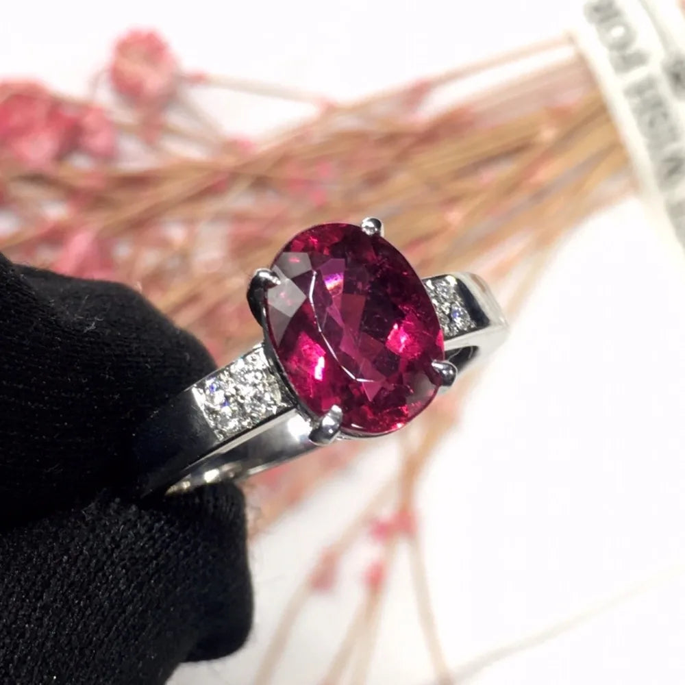 Ring Pt900 Platinum 2.91ct Brazil Tourmaline Natural Female's