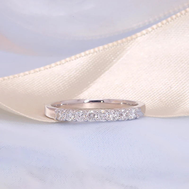 Band 14K White Gold 0.28ct DEF VS Lab Diamond Wedding Female's