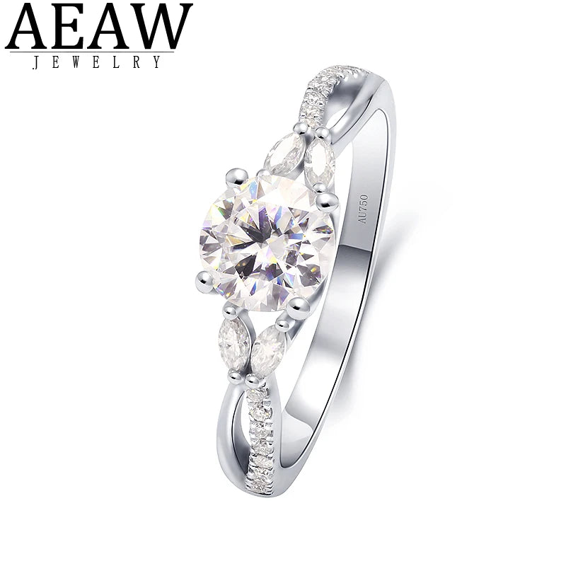 Ring 14K White Gold 1ct DE Round VS Lab Diamond Female's