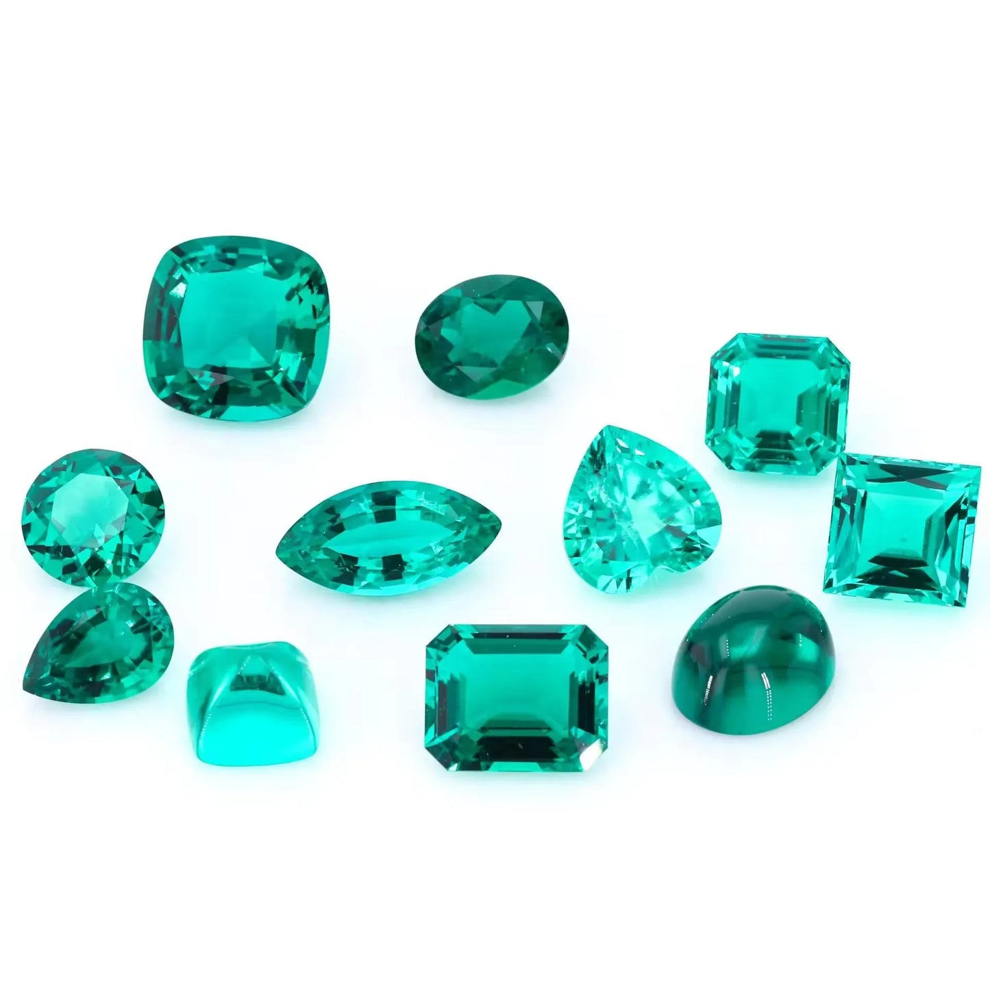 Lab Grown Emerald Hydrothermal Round cut Stones Zambian Emeralds Gemstone Wholesale