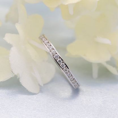 Band 14K White Gold DEF VS Lab Diamond Wedding Female's