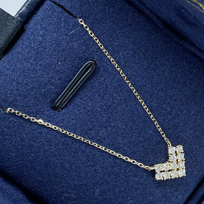 Necklace 14K Yellow Gold 0.18ct DEF VS-VVS Heart Lab Diamond Female's