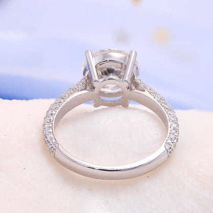 Ring 14K White Gold DEF Lab Diamond Round Cut Female's