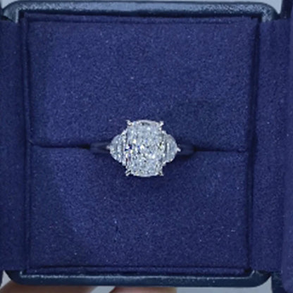 Ring 14K White Gold 2ct DEF VS-VVS Cushion Lab Diamond IGI Female's