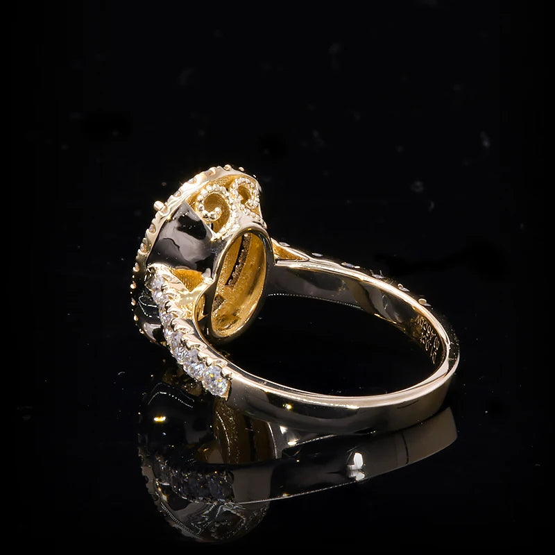 Ring 14K Yellow Gold 1.0ct EF Oval Lab Diamond Female's