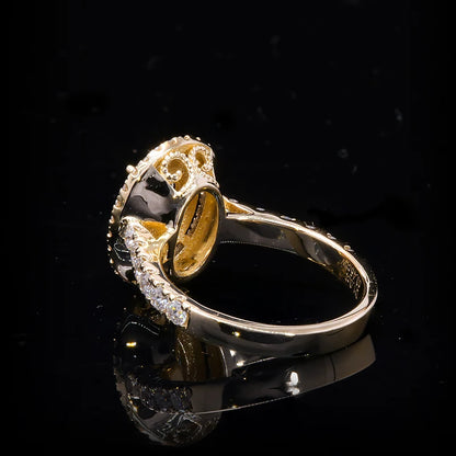 Ring 14K Yellow Gold 1.0ct EF Oval Lab Diamond Female's