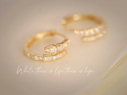 Earrings 18K White/Rose/Yellow Gold White Diamonds Female's