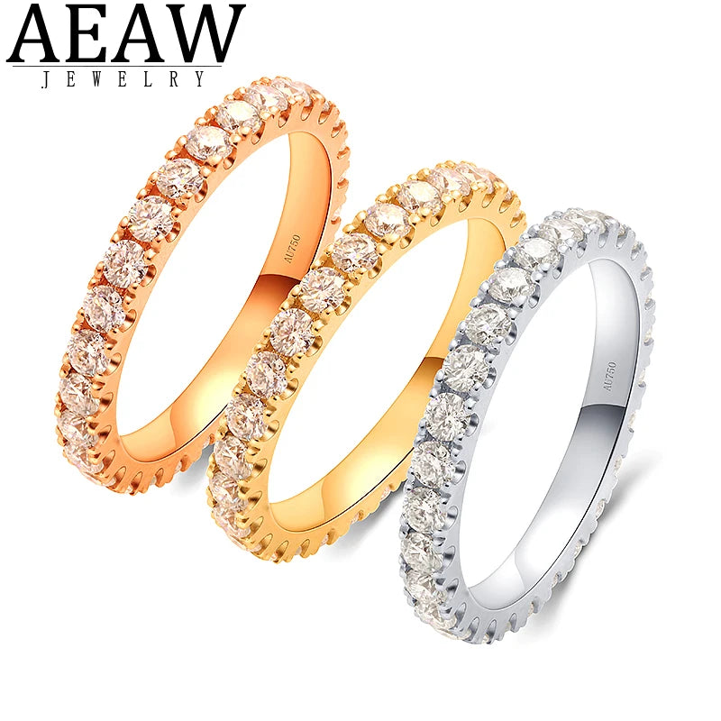 Band 14K White Rose Yellow Gold DEF VS Lab Diamond Eternity Female