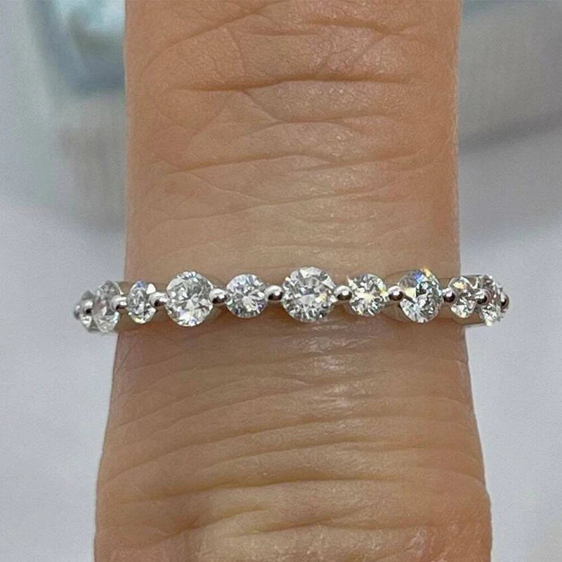 Ring 14K White Gold 1ct DEF VS-VVS Lab Diamond Band Female