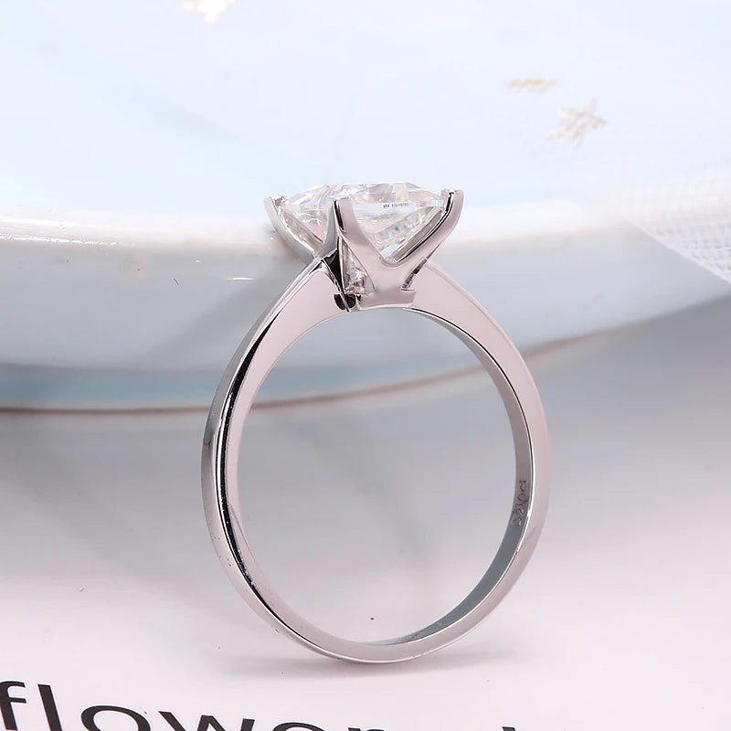 Ring 14K White Gold 1ct DE VS1 Princess Lab Diamond Female