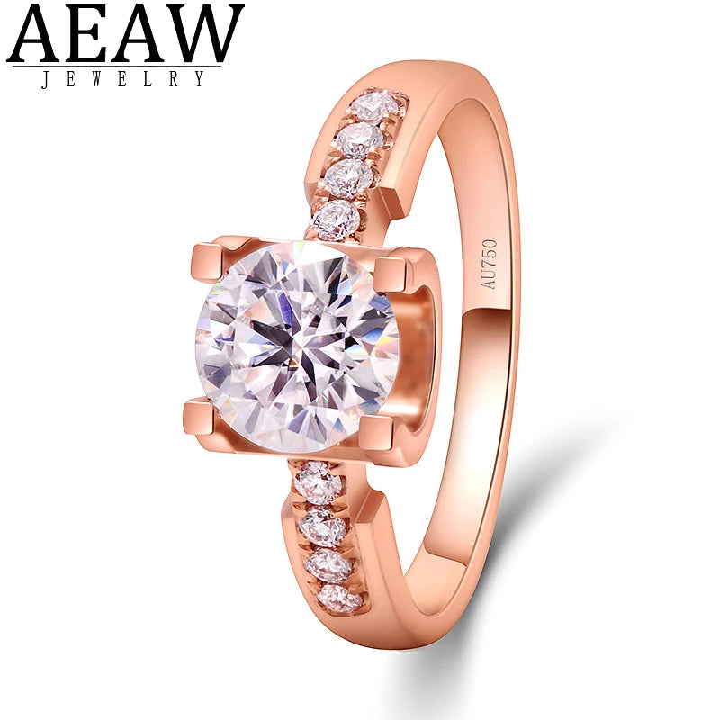 Ring 14k Rose Gold 1.0ct Round Cut Lab Grown Diamond Engagement Jewelry DEF Color