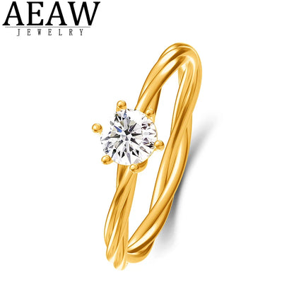 Ring 14K Yellow Gold 0.5ct DEF VS Lab Diamond Female's