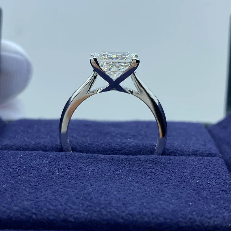 Ring 14K White Gold 1ct DE VS-VVS Princess Lab Diamond Female