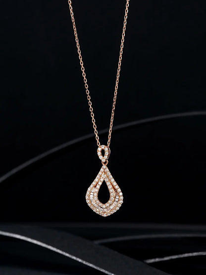 Pendant 18K Gold 0.140ct White Diamonds Necklace Holiday's Gift