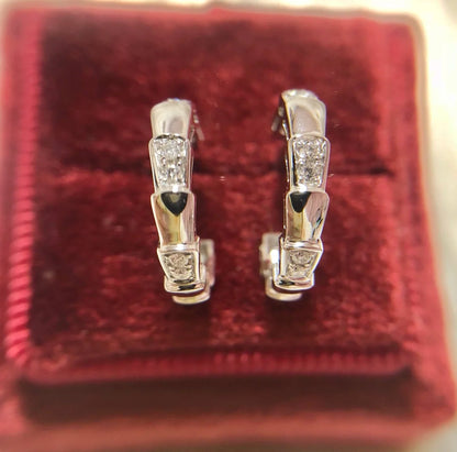 Earrings 18K White/Rose/Yellow Gold White Diamonds Drop Female