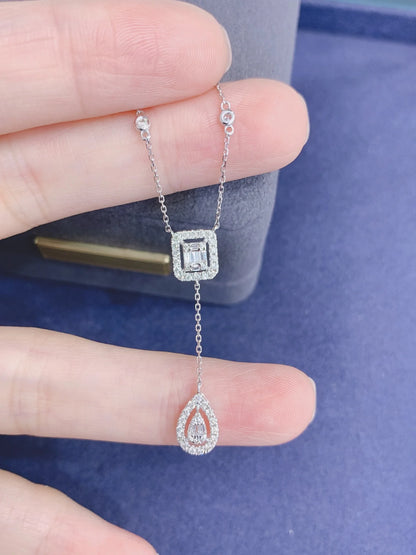 Necklace 18K White Gold 0.50ct Nature White Diamonds for Women Holiday's Gift