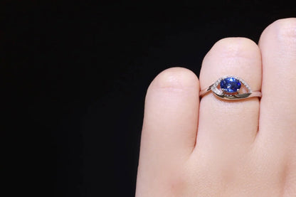 Ring 18K Gold 0.86ct Cornflower Blue Sapphire Gemstones Diamonds Female's