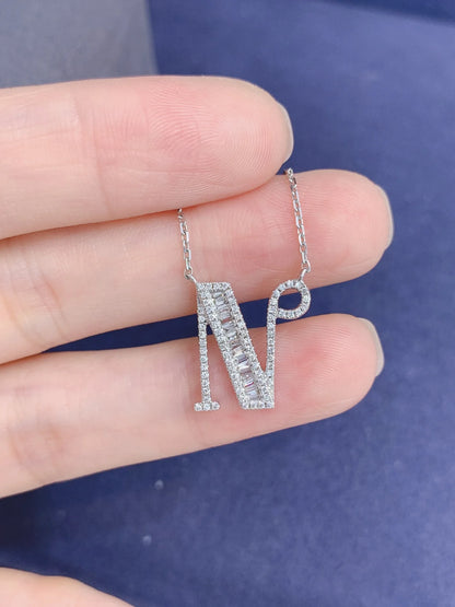 Necklace 18K White Gold 0.40ct White Diamonds Pendant Female's