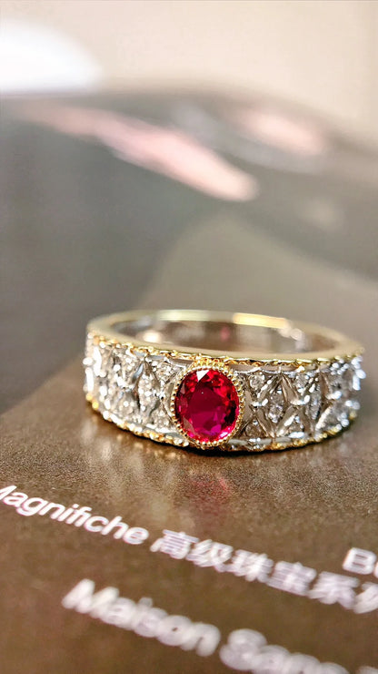 Ring 18K Gold 0.30ct Pink Sapphire Gemstone Diamonds Female