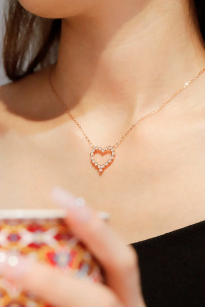 Necklace 18K Rose Gold 0.13ct White Diamonds Pendant Female's