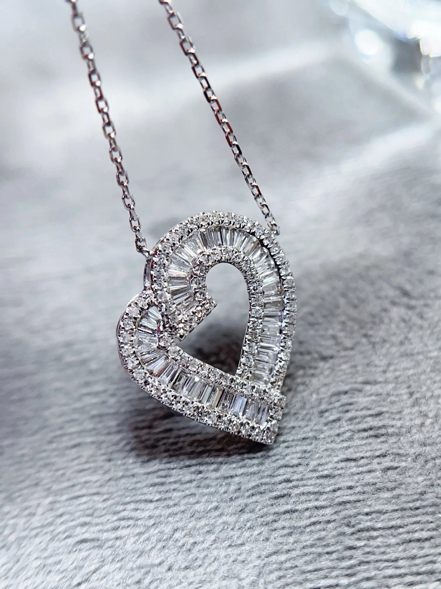 Necklace 18K White Gold 0.39ct White Diamonds Female's Fine Jewelry