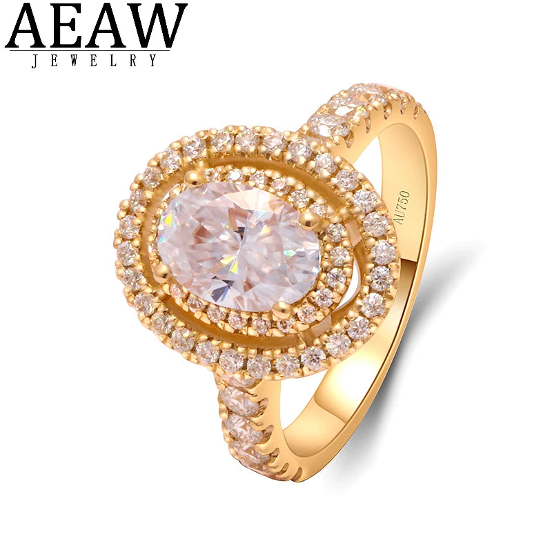 Ring 14K Yellow Gold 1.0ct EF Oval Lab Diamond Female's