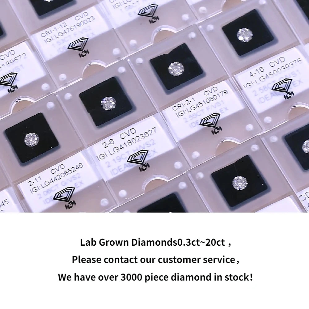 0.3ct 0.5ct 1ct Round Lab Grown Diamond CVD HPHT IGI GIA Certificate