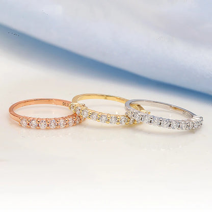 Band 14K Yellow Gold DEF VS Lab Diamond Wedding Female's