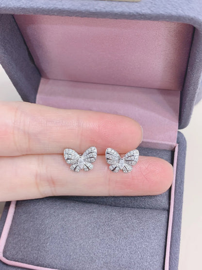 Earrings 18K White Gold 0.36ct White Diamonds Drop Female's Fine