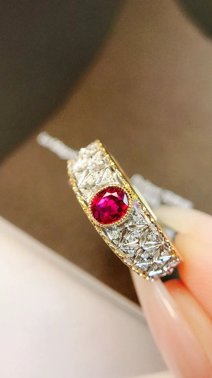 Ring 18K Gold 0.30ct Pink Sapphire Gemstone Diamonds Female