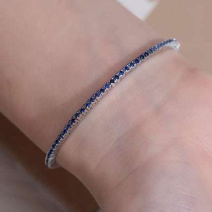 Bracelet 10K Gold 19CM Lenth 1.5MM Natural Sapphire Tennis