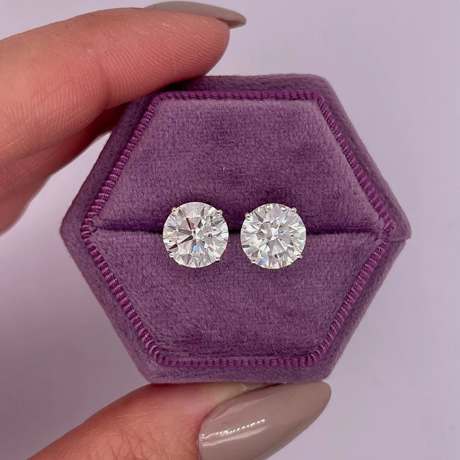 Earrings 14K White Gold 2ct DE VS1 Lab Diamond IGI Female's