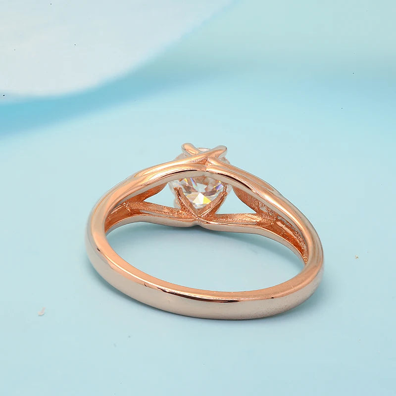 Ring 14K Rose Gold 1ct DEF VS Lab Diamond IGI Female's