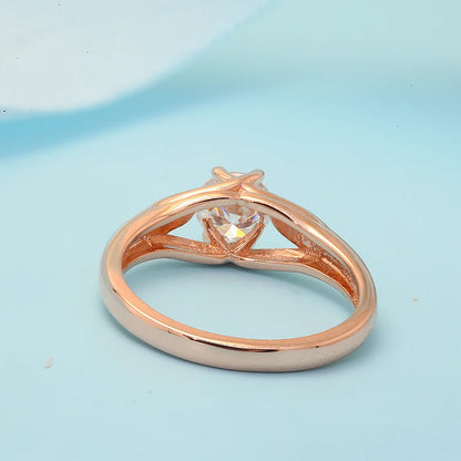 Ring 14K Rose Gold 1ct DEF VS Lab Diamond IGI Female's