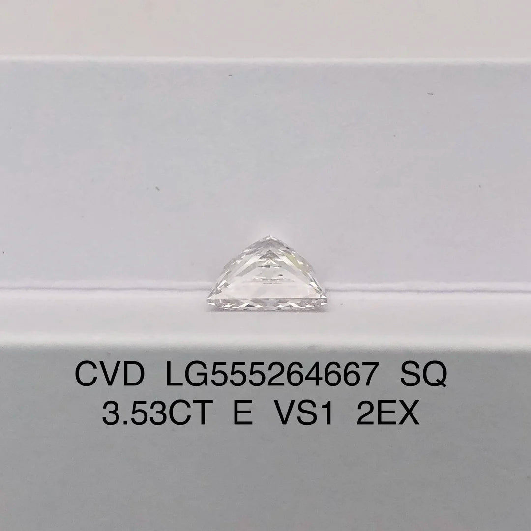 3.53CT Lab Grown Diamond Princess Cut E VS1 CVD 2EX Grade IGI Certificate