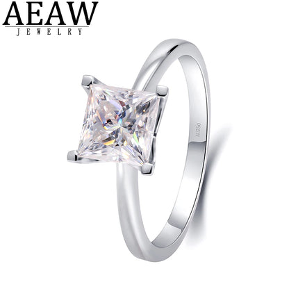 Ring 14K White Gold 1ct DE VS1 Princess Lab Diamond Female