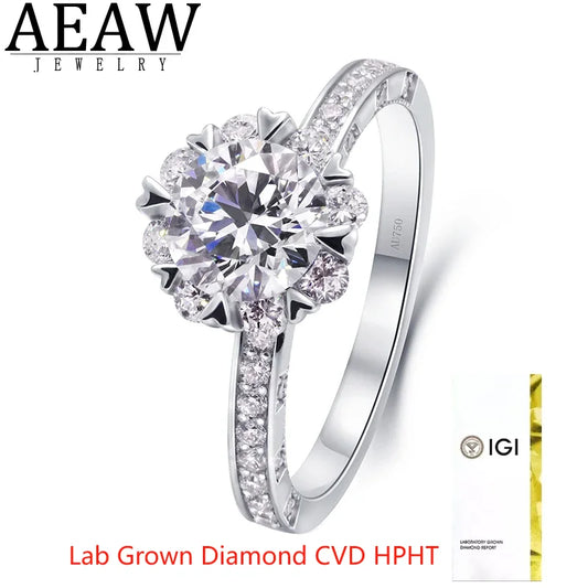 Ring 14K White Gold 1.0ct DEF VS Lab Diamond Female's